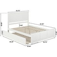 thumbnail image 6 of AFI Madison Queen Platform Bed with Wood Headboard Footboard & Twin XL Trundle, White, 6 of 6
