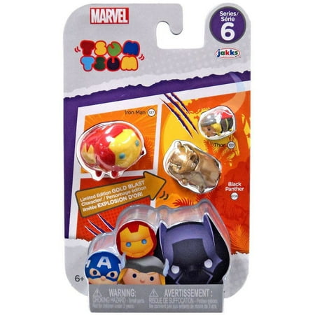 Marvel Tsum Tsum Series 6 Iron Man, Black Panther & Thor Minifigure 3-Pack