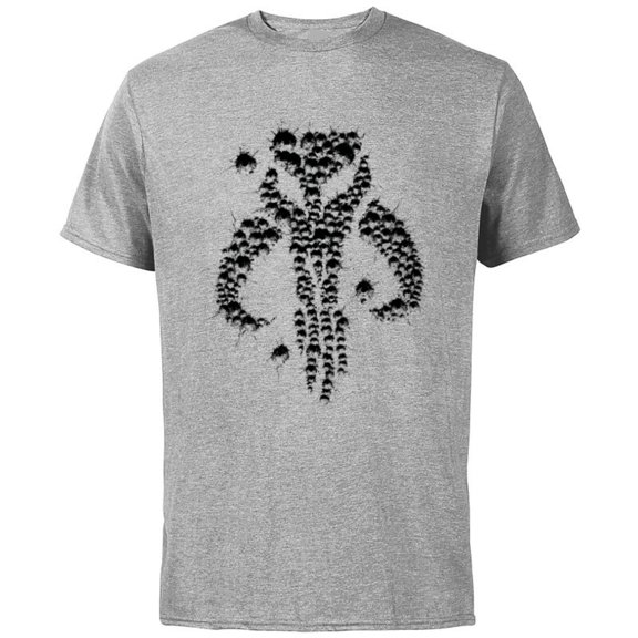 Star Wars The Mandalorian Dotted Logo - Short Sleeve Cotton T-Shirt for Adults - Customized-Athletic Heather