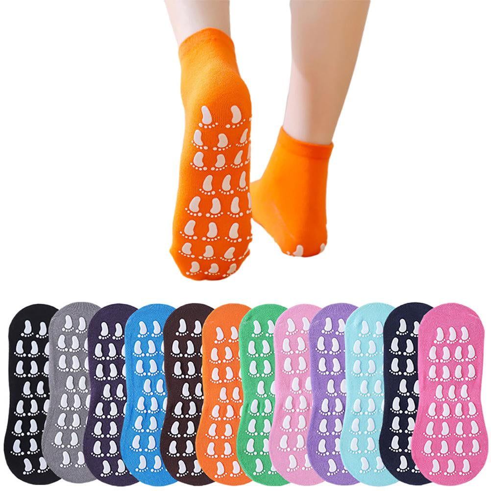 12 Pairs Non Slip Yoga Socks with Grips Women Foot Print Anti-Skid Socks  Adult Home Socks for Pilates Ballet Barre Yoga - Walmart.com