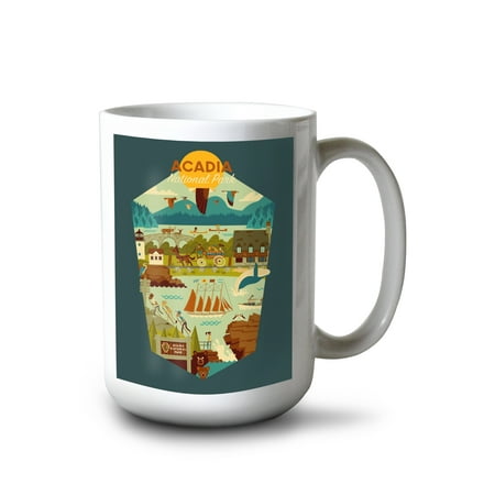 

Lantern Press 15 fl oz Ceramic Mug Cross Country Skier Litho Dishwasher & Microwave Safe