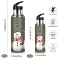 thumbnail image 2 of Yayeee 33oz Insulated Water Bottle Double Wall Stainless Steel with Flip Straw Lid, Gray Cute Snowmen, 2 of 7