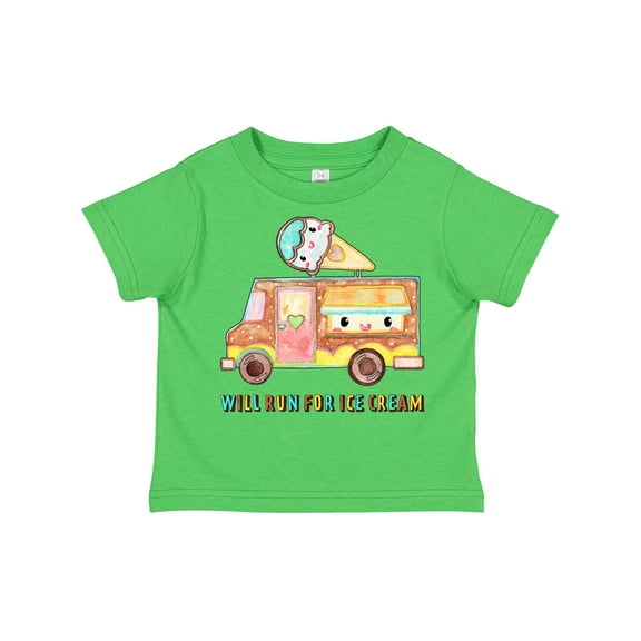 Inktastic Will Run for Ice Cream Ice Cream Truck Boys or Girls Toddler T-Shirt