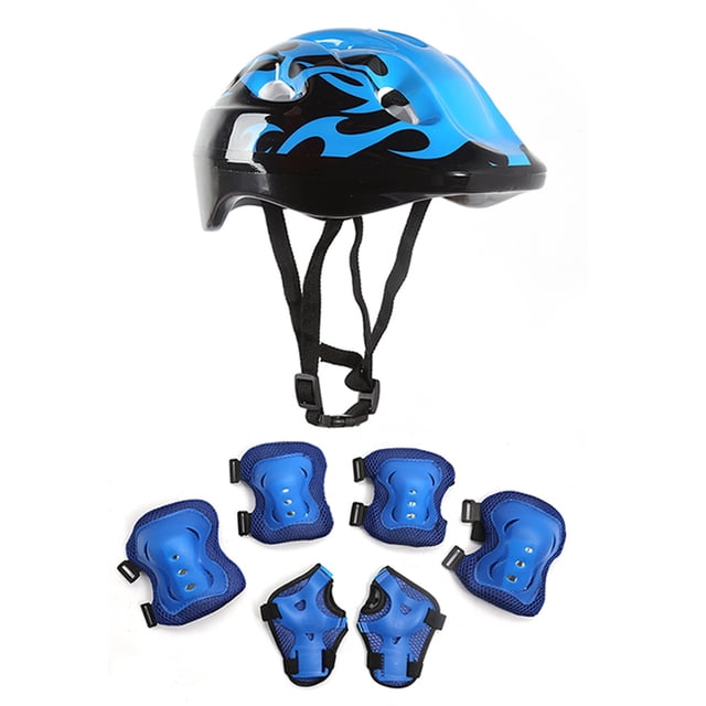 Kids Helmet and Knee Pad Set 7Pcs/Set Childrens Skating Protective Gear Children Kids Helmet Knee