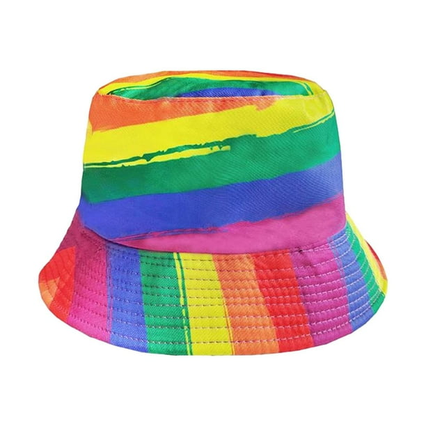 Sombrero de pescador arcoíris de moda, sombrero de protección solar para senderismo, , camping y caza.