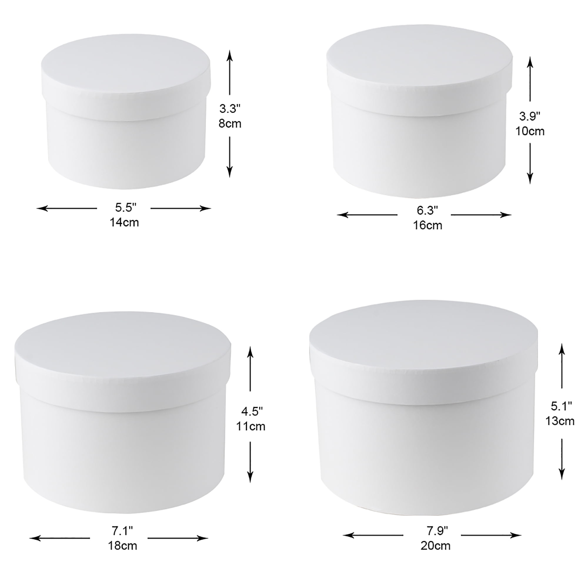 Set of 4 White Round Nesting Gift Boxes with Lids (4 Assorted Sizes), PACK  - Kroger