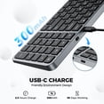thumbnail image 3 of Teclado Bluetooth iClever BK20 con teclado numérico recargable, 3 of 8
