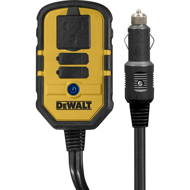 Inversor de corriente DEWALT 140 W continuo 120 V AC con USB