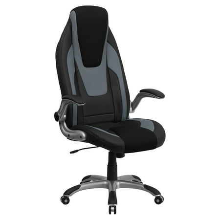 Flash Furniture High Back Vinyl Executive Office Chair, Black/Gray
