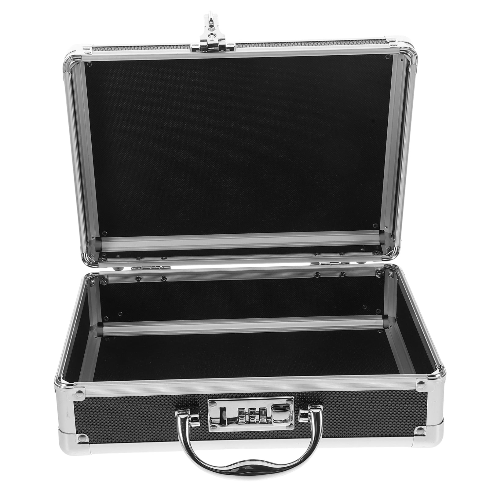 FONDOTIN Craft Tool Box Aluminum Alloy Black 1Set Portable Coded Lock For Home Use