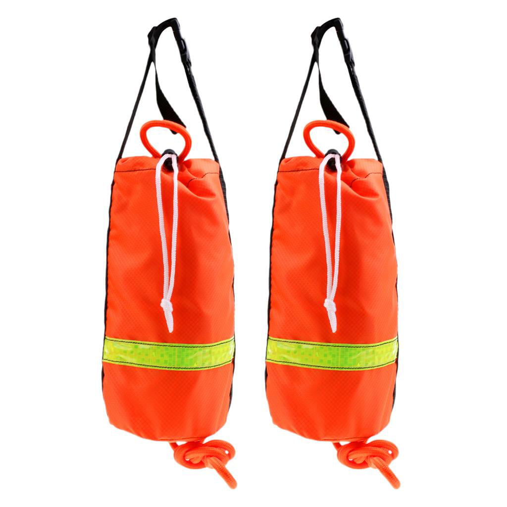 2 Sets 52ft Buoyant Safety Water   Throw Rope Bag for Canoeing Kayaking 