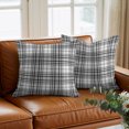 thumbnail image 6 of Throw Pillow Covers 20x20 Inch, Buffalo Plaid Decorative Pillow Cases for Couch Sofa Bed, Charcoal Gray Farmhouse Gingham Striped Cotton Linen Square Home Decor Pillowcases with Hidden Zipper, 6 of 9