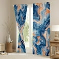 thumbnail image 3 of Manfei Marble Abstract Black Out Curtains, Blue Orange Stripes Ombre Curtains Pack of 2 (42x63 Each), Marbling Artwork Bedroom Curtains, Curtains and Drapes Room Decor, 3 of 6