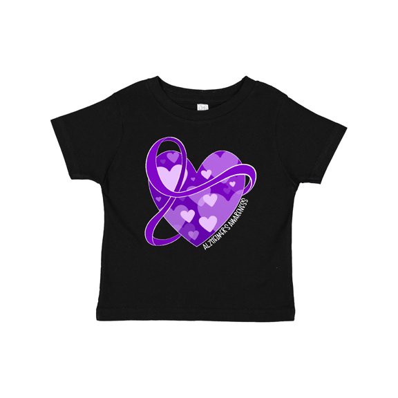 Inktastic Alzheimers Awareness Purple Ribbon Around Heart Boys or Girls Baby T-Shirt