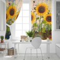 thumbnail image 5 of Fsddascl Watercolor Sunflowers Blackout Curtains for Bedroom/Living Room, Thermal Insulated Kitchen Curtains, Farmhouse Retro Botanical Floral Grommet Darkening Window Treatment Drapes 52"x63"x2, 5 of 6