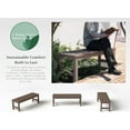 thumbnail image 4 of 48" HDPE Outdoor Bench, All-Weather & Fade-Resistant 2-Person Garden Bench, Low Maintenance Patio Bench for Garden, Porch & Patio,Brown, 4 of 6