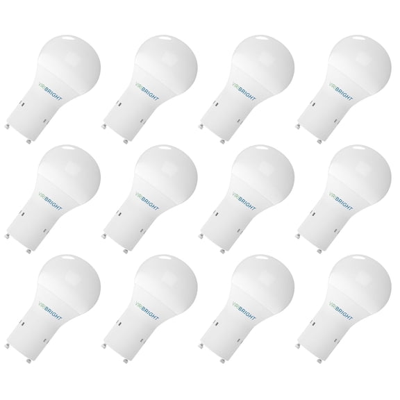 Viribright® A19 LED Bulb, GU24, 9W, 800 Lumens, Non-Dimmable, 2700K Warm White,  (12 Pack)