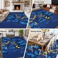 thumbnail image 3 of Rectangle Rug 6x9ft Area Rug, Vintage Watercolor Blue Butterfly Area Rugs for Living Room Bedroom, Retro Country Creature Floor Mat Non-Slip Non-Shedding Carpet Indoor Accent Rugs, 3 of 9