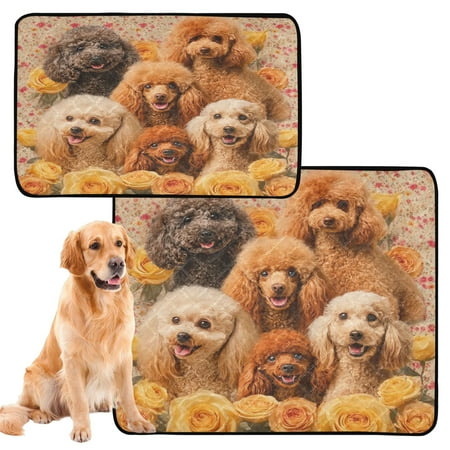 IAUYY Washable Pee Pads for Dogs Smallx3 Absorbent and Leak-Proof Non-Slip Reusable Puppy Pee Pads for Dogs Applicable to Playpen Potty Crate Pretty Dog