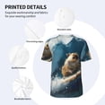 thumbnail image 3 of Rateoe Surfing Guinea Pig Pattern Men’s Baseball Short Sleeve Polo Shirt, Midweight Men's Shirt Golf Shirt Polo Shirts Quick Dry Short-Medium, 3 of 7