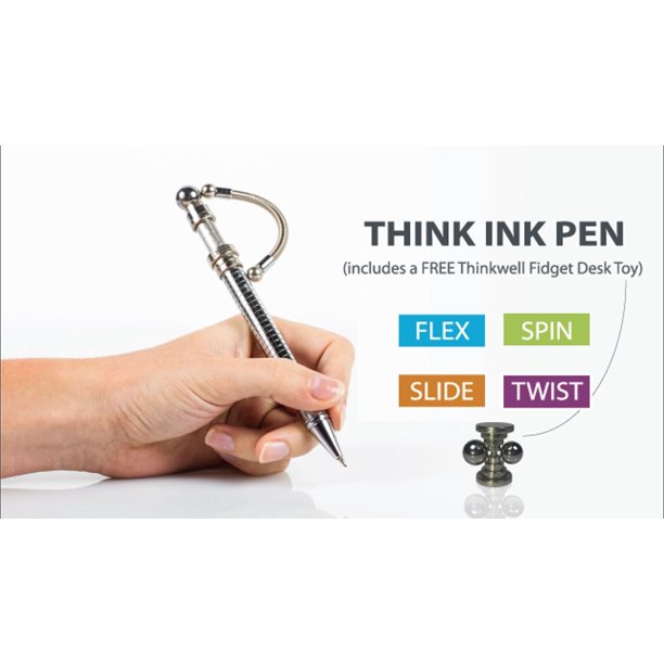 Lnkoo Think Ink Fidget Pen With Flex Spinning Body Toy Desk Writing Tool For Helping Adhd Stress Reducer Black Refills Walmart Com