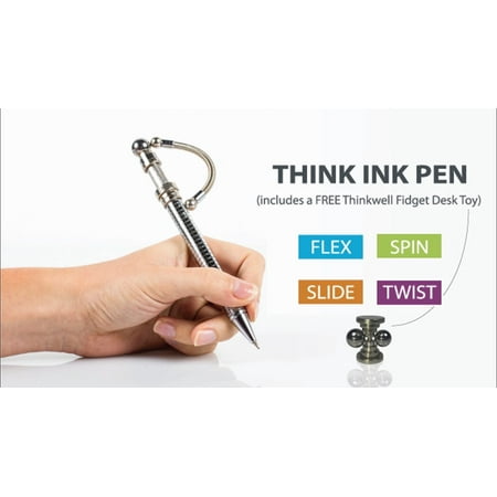 LNKOO Think Ink Fidget Pen with Flex Spinning Body Toy Desk Writing Tool for Helping ADHD & Stress Reducer, Black (Best Pen Spinning Mod)