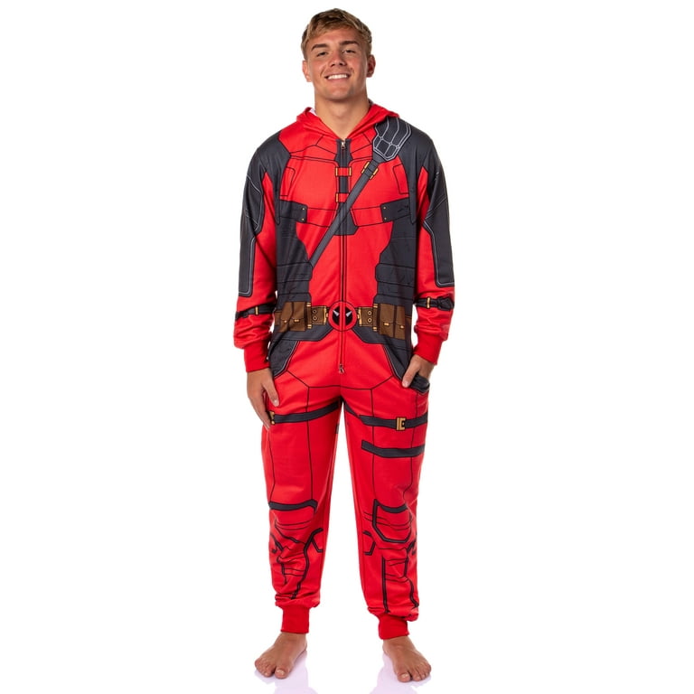 Marvel Deadpool Anti-hero Adult Hooded Union Suit Costume Pajama