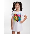 thumbnail image 4 of Girls Simple Casual Short Sleeve Dress Slim-Fit Sundress Soft Party Dress for Girls Age 5-13 Crew Neck, 4 of 6