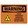 thumbnail image 1 of SignMission OS-WS-A-1824-L-12788 18 x 24 in. OSHA Warning Sign - Radio Frequency Radiation Hazard Area, 1 of 1