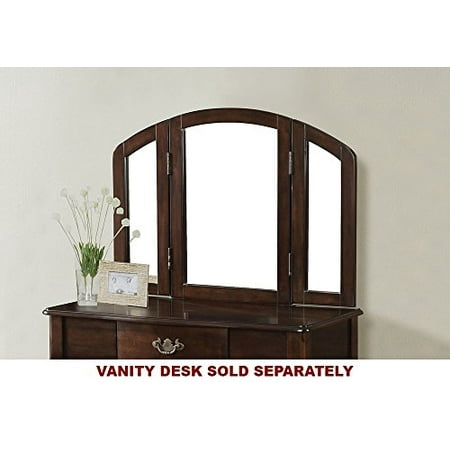 - Acme Maren Vanity Mirror in Cherry Finish 90093