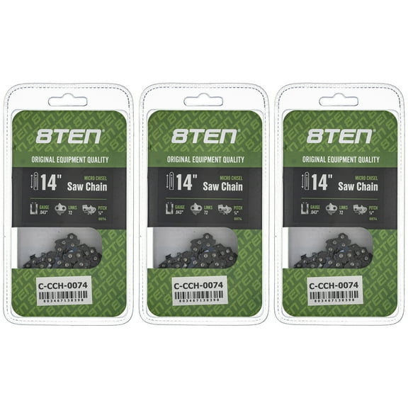 Micro Chisel Chainsaw Chain 14 inch .043 1/4 72DL for Stihl MSA120 C-B 3 Pack 810-CCC2296H