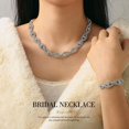 thumbnail image 2 of Bridal Necklace Set Prom Jewelry Sets Silver Crystal Jewelry Set Rhinestone Choker Necklaces and Earring Set for Women and Bride, 2 of 4
