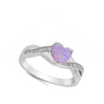 thumbnail image 4 of CHOOSE YOUR COLOR Pink Simulated Opal Infinity Heart Promise Ring .925 Sterling Silver Band White CZ Female Size 8, 4 of 4