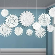 SONGAUN 16 Pcs Christmas Winter White Paper Snowflake Decorations, Christmas Snowflakes Hanging Decoration, Frozen Birthday Party Supplies Winter Wonderland Party Decorations (Mixed 7.8"-20")