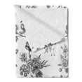 thumbnail image 2 of Black and White Soft Flannel Fleece Blanket, Vintage Floral Pattern Victorian Classic Royal Inspired New Modern Art, Cozy Plush for Indoor and Outdoor Use, 70" x 90", White and Black, by Ambesonne, 2 of 5