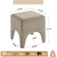 thumbnail image 2 of 17" Boucle Modern Square Foot Stool Ottoman, Vanity Stool for Makeup, Rectangle Foot Rest for Couch, Upholstered Ottoman Stool for Living Room, Bedroom, Entryway (1, Camel), 2 of 7