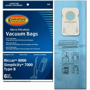 18 Compatible with Riccar 8000 & Compatible with Simplicity 7000 Type B Vaccum Bags, Upright, Commercial Vacuum Cleaners, 8000, 7000, 7200, 7250, 7300,