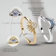 thumbnail image 2 of Sparkling Sun Ring/Blue Moon Ring with 14k Gold/Silver Plated, 2 of 5