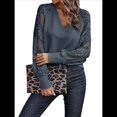 thumbnail image 2 of Camisas de Larga para Mujer, Blusas de Encaje con Cuello en V, Blusas Informales de Negocios, Conjuntos de Moda de Otoño, Ropa Gris M, 2 of 7