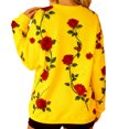 thumbnail image 6 of Womens Valentines Day Oversized Sweatshirt Floral Long Sleeve Graphic Shirts Crewneck Cute Pullover Sweater Tops, S Yellow, 6 of 7