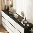 thumbnail image 7 of KULAGAGA Modern Chest of Drawer,63" Wide 9 Drawers Dresser for Living Room Bedroom, White & Black, 7 of 7