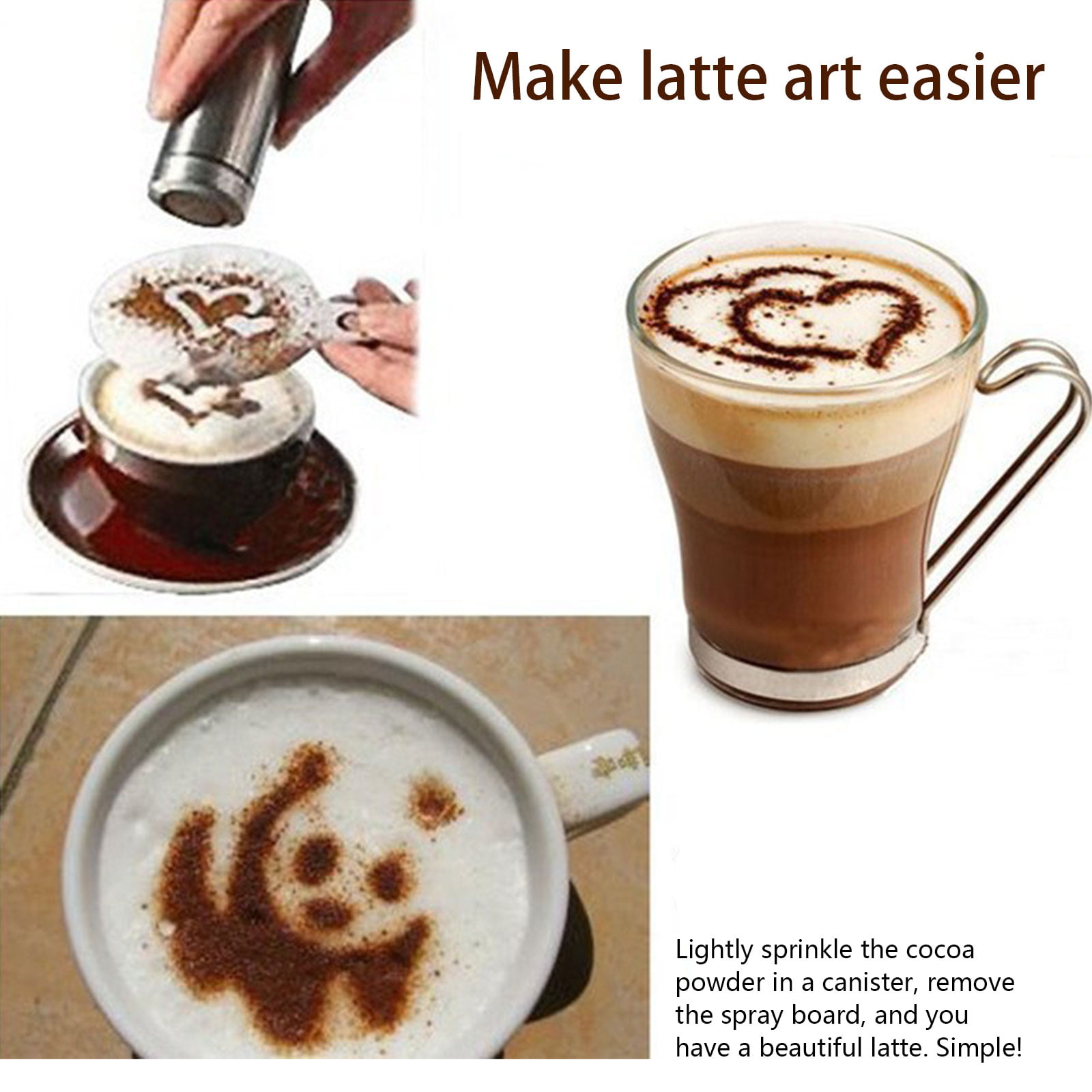 Coffee Decorating Stencils - Plastic Mesh Powder Shaker, Foam Latte Art  Stencils, Barista Templates For Decorating Oatmeal Cupcake Cake Cappuccino  Mousse Hot Chocolate - Easy To Use And Durable - Temu