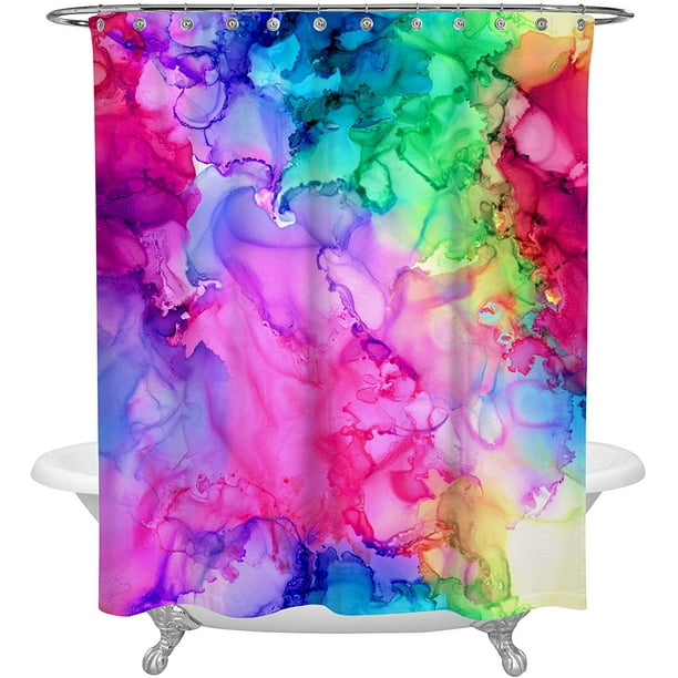 Watercolor Ink Tie Dye Shower Curtain, Watercolor Shower ...