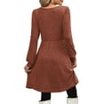 thumbnail image 5 of SHINE UP Dresses for Women Fall Square Neck Long Sleeve Knee Length Dress with Pockets, 5 of 9