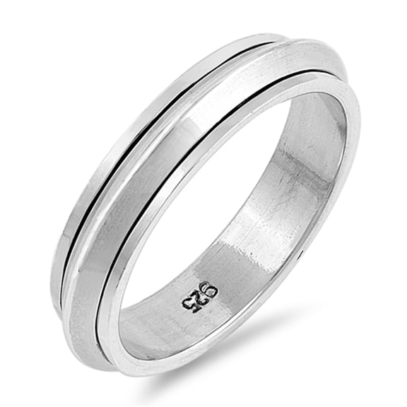 Spinner Geometric Triangle Point Wedding Ring Sterling Silver Band 925 Jewelry Female Male Size 11
