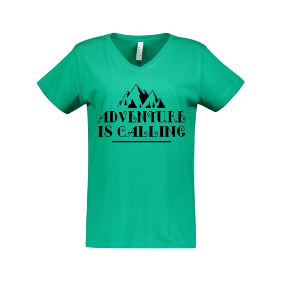 Inktastic Adventure is Calling Camping Hiking Women's V-Neck T-Shirt