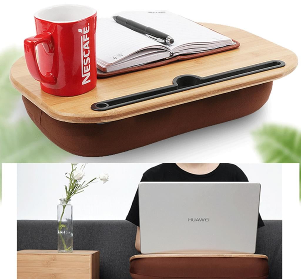 Multifunction Laptop Stand Pillow Knee Wooden Table Bed Holder Portable Laptop  Desk