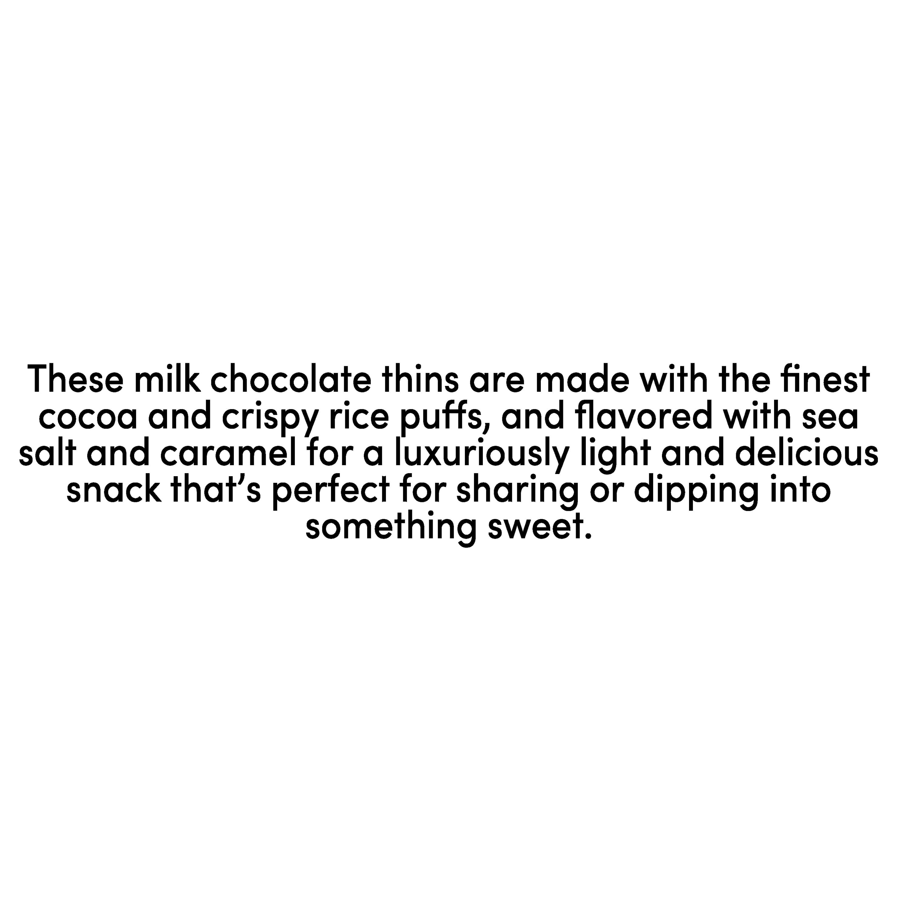 bettergoods Premium Belgian Sea Salt Caramel Milk Chocolate Thins with Crispy Rice Puffs, 4.4 oz