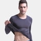thumbnail image 4 of Guardurnaity Ropa interior térmica para hombre, cálida, suave, agradable a la piel, gruesa, capa base básica, vestido cálido, ropa de invierno Camisetas Gris oscuro L, 4 of 6