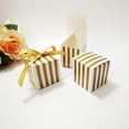 thumbnail image 4 of 50 cajas de regalo para regalos de boda, cumpleaños, fiestas, graduaciones (cinta dorada con rayas blancas de 5,5 cm), 4 of 5
